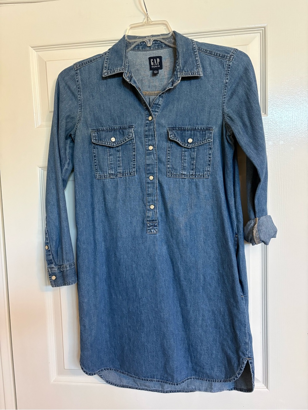 GAP Denim Pullover Shirt Dress 100% Cotton XS